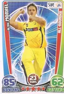 ALBIE MORKEL - CRICKET ATTAX IPL LEAGUE 2012 - "BASE" TRADING CARD