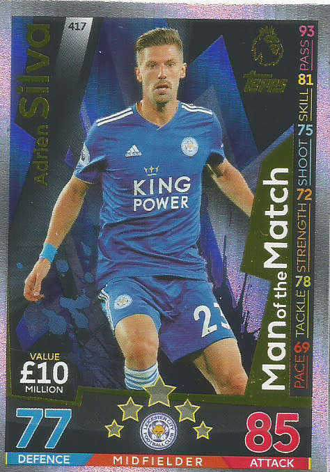 ANDRE SILVA - MATCH ATTAX 2018/2019 - GOLD "MAN of the MATCH" TRADING CARD 417
