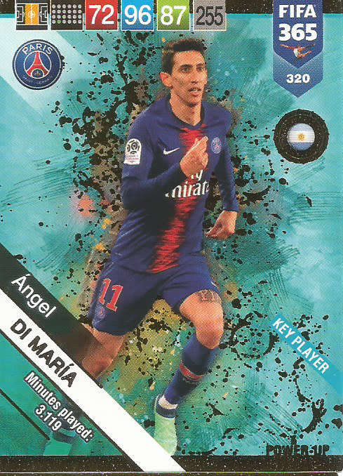 ANGEL DI MARIA - FIFA 365 2019 EDITION - PANINI 2019 - GOLD FOIL `KEY PLAYER` TRADING CARD 320