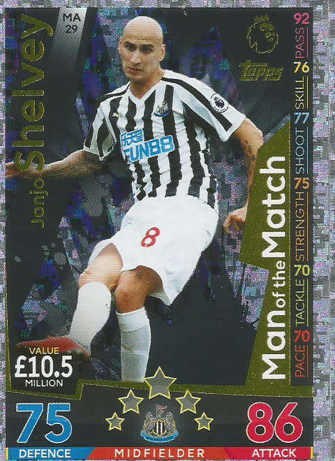 JONJO SHELVEY  - MATCH ATTAX EXTRA 2019 - GOLD "MAN of the MATCH" TRADING CARD MA29