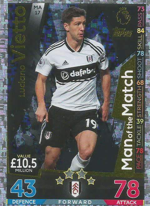 LUCIANO VIETTO  - MATCH ATTAX EXTRA 2019 - GOLD "MAN of the MATCH" TRADING CARD MA17