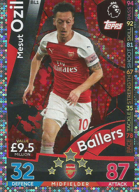 MESUT OZIL - MATCH ATTAX EXTRA 2019 - SILVER "BALLERS" TRADING CARD BL1