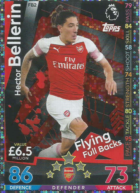 HECTOR BELLERIN - MATCH ATTAX EXTRA 2019 - SILVER "FLYING FULLBACKS" TRADING CARD FB2
