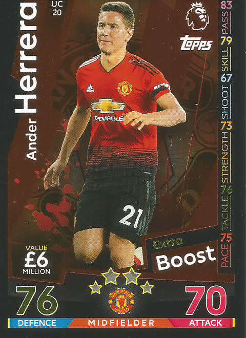 ANDER HERERA - MATCH ATTAX EXTRA 2019 - BRONZE "EXTRA BOOST" TRADING CARD UC20
