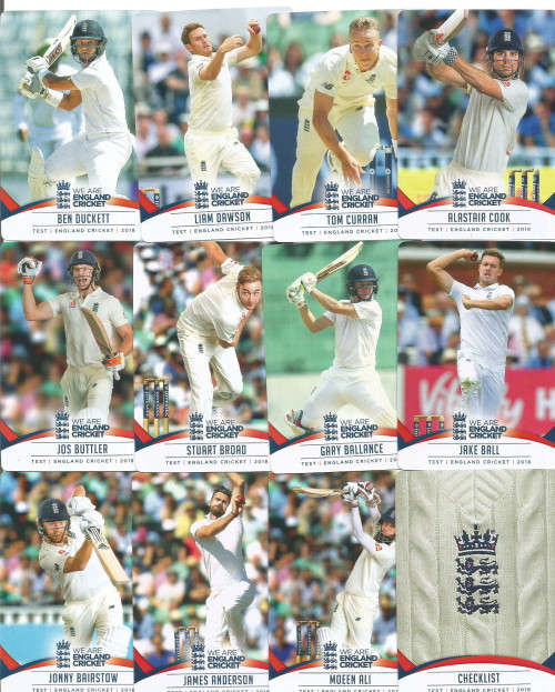 CRICKET ENGLAND 2018 - T&P ENGLAND CRICKET 2018 - LOT of 92 from 100 CRICKET TRADING CARDS
