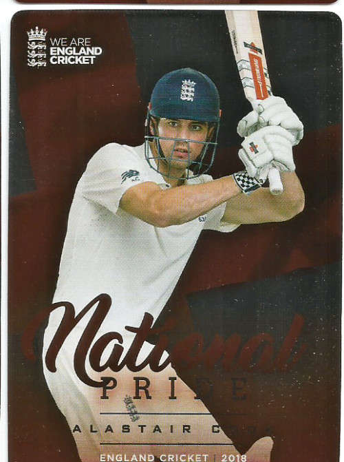 ALASTAIR COOK - Tap&Play ENGLAND CRICKET 2018 - RED FOIL "NATIONAL PRIDE" TRADING CARD NP2