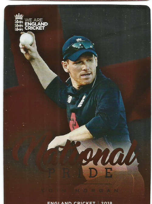 EOIN MORGAN - T&P ENGLAND CRICKET 2018 - RED FOIL "NATIONAL PRIDE" TRADING CARD NP6