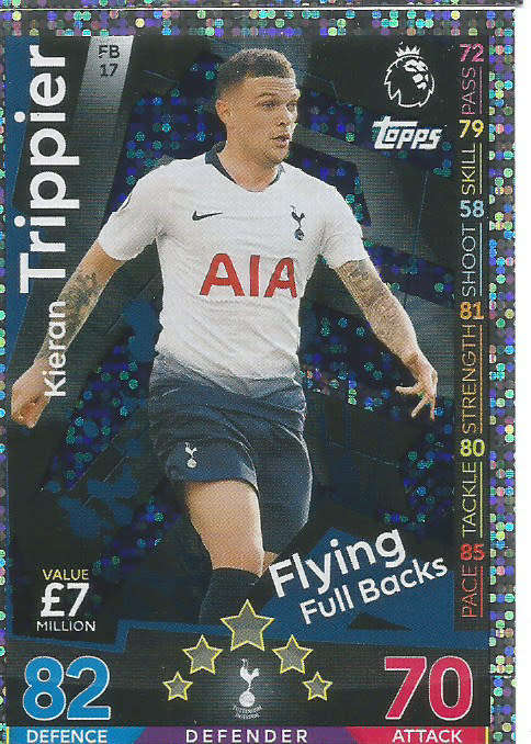 KIERAN TRIPPIER - MATCH ATTAX EXTRA 2019 - SILVER "FLYING FULLBACKS" TRADING CARD FB17