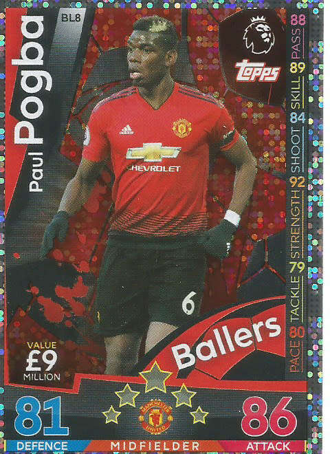 PAUL POGBA - MATCH ATTAX EXTRA 2019 - SILVER `BALLERS` TRADING CARD BL8