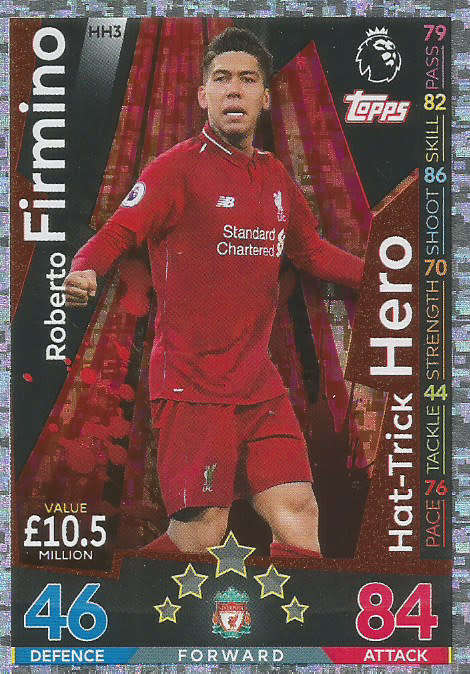 ROBERTO FIRMINO - MATCH ATTAX EXTRA 2019 - SILVER "HAT TRICK HERO" TRADING CARD