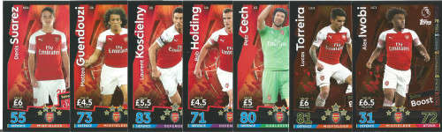ARSENAL FC - MATCH ATTAX EXTRA 2019 - COMPLETE SET of 11 "BASE & FOIL"  TRADING CARDS