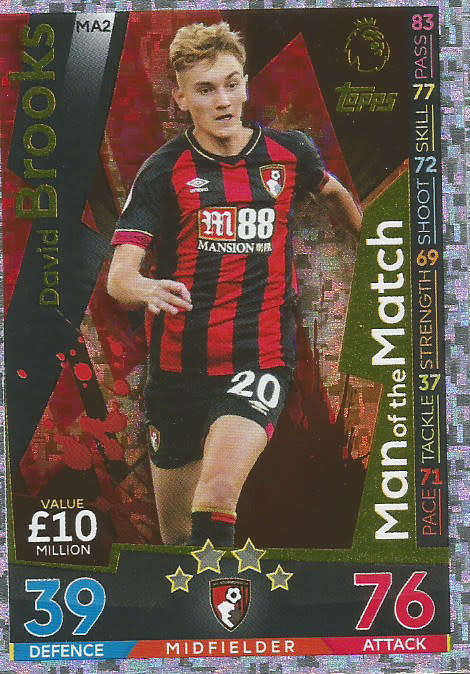 DAVID BROOKS - MATCH ATTAX EXTRA 2019 - GOLD "MAN of the MATCH" TRADING CARD MA2