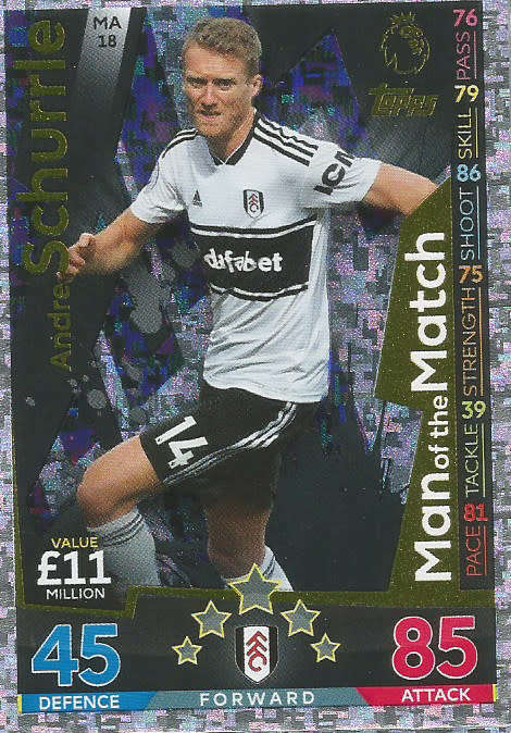 ANDRE SCHURRLE - MATCH ATTAX EXTRA 2019 - GOLD "MAN of the MATCH" TRADING CARD MA18