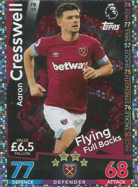 AARON CRESSWELL - MATCH ATTAX EXTRA 2019 - SILVER "FLYING FULBACKS" TRADING CARD FB19