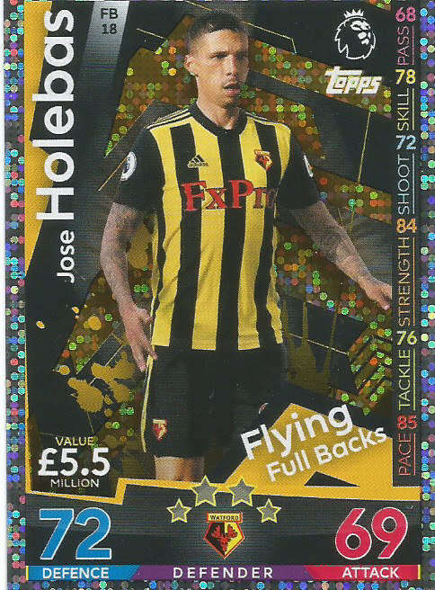 JOSE HOLEBAS - MATCH ATTAX EXTRA 2019 - SILVER "FLYING FULBACKS" TRADING CARD FB18