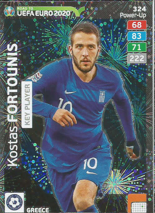 KOSTAS FORTOUNIS - PANINI "ROAD TO EURO 2020 - "KEY PLAYER" FOIL TRADING CARD 324