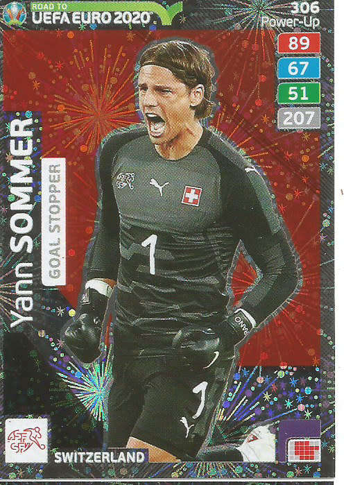 YANN SOMMER - PANINI "ROAD TO EURO 2020 - "GOAL STOPPER" FOIL TRADING CARD 306