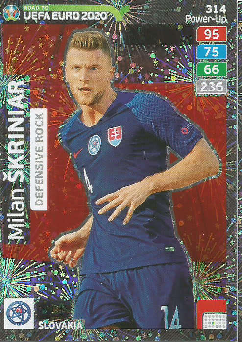 MILAN SKRINIAR - PANINI "ROAD TO EURO 2020 - "DEFENSIVE ROCK" FOIL TRADING CARD 314