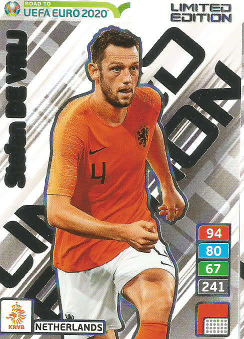 STEFAN DE VRIJ  - PANINI "ROAD TO EURO 2020"  - "LIMITED EDITION" TRADING CARD
