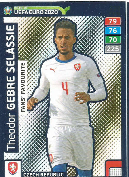 THEODOR SELASSIE - PANINI "ROAD TO EURO 2020 - "FANS FAVOURITE" FOIL TRADING CARD 238