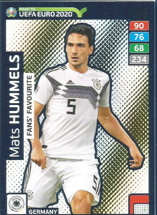 MATS HUMMELS - PANINI "ROAD TO EURO 2020 - "FANS FAVOURITE" FOIL TRADING CARD 250