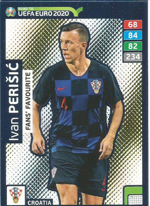IVAN PERISIC - PANINI "ROAD TO EURO 2020 - "FANS FAVOURITE" FOIL TRADING CARD 237