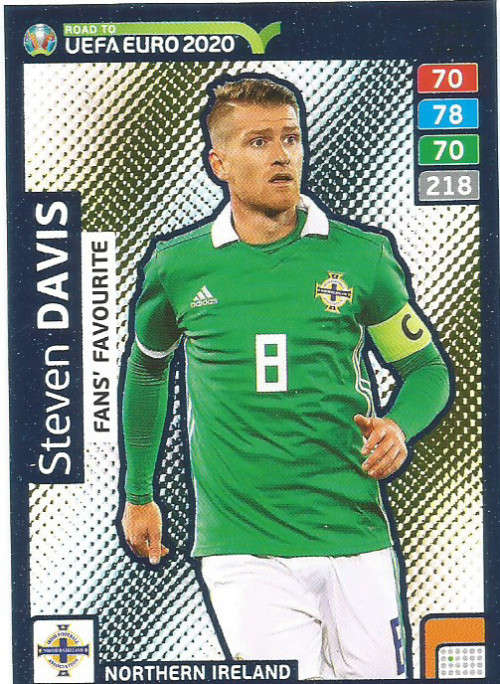 STEVEN DAVIES - PANINI "ROAD TO EURO 2020 - "FANS FAVOURITE" FOIL TRADING CARD 261
