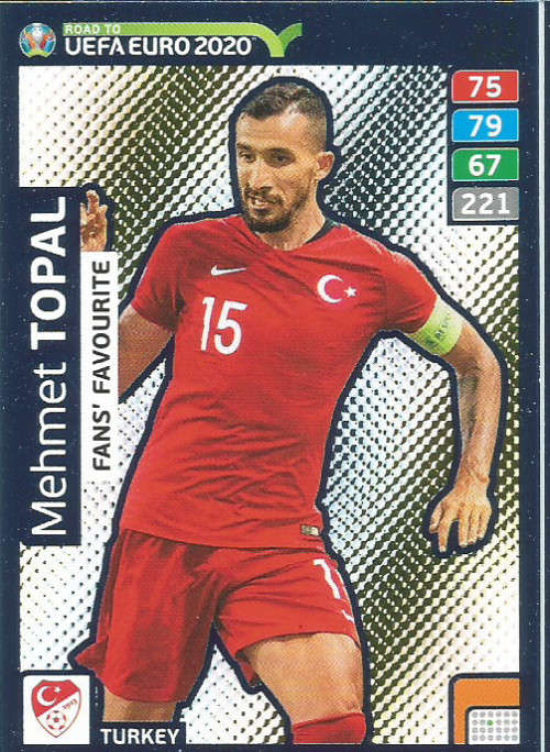 MEHMET TOPAL - PANINI "ROAD TO EURO 2020 - "FANS FAVOURITE" FOIL TRADING CARD 277