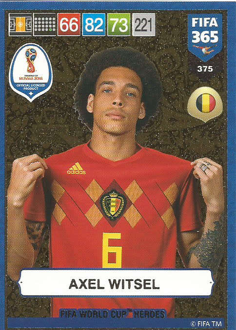 AXEL WITSEL - FIFA 365 2019 EDITION - PANINI 2019 - GOLD FOIL `W/CUP HEROES` TRADING CARD 375