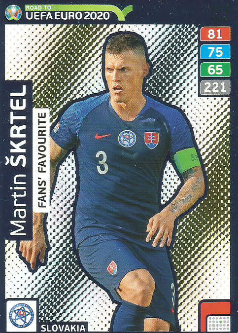 MARTIN SKRTEL - PANINI "ROAD TO EURO 2020 - "FANS FAVOURITE" FOIL TRADING CARD 273