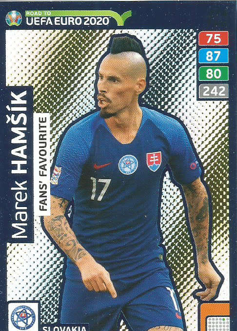MAREK HAMSIK - PANINI "ROAD TO EURO 2020 - "FANS FAVOURITE" FOIL TRADING CARD 274