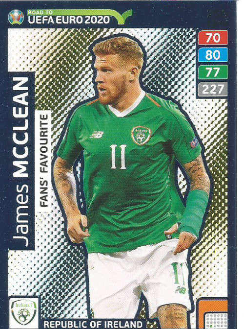 JAMES MACCLEAN - PANINI "ROAD TO EURO 2020 - "FANS FAVOURITE" FOIL TRADING CARD 256
