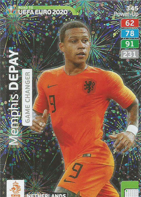 MEMPHIS DEPAY - PANINI "ROAD TO EURO 2020 - "GAME CHANGER" FOIL TRADING CARD 345