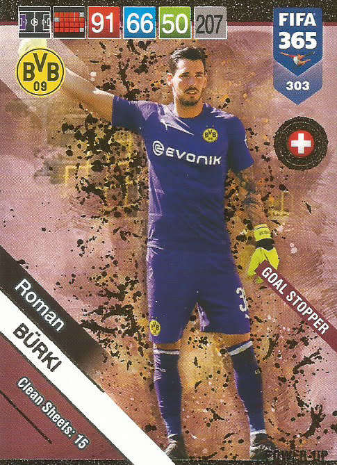ROMAN BURKI - FIFA 365 2019 EDITION - PANINI 2019 - GOLD FOIL `GOAL STOPPER` TRADING CARD 303