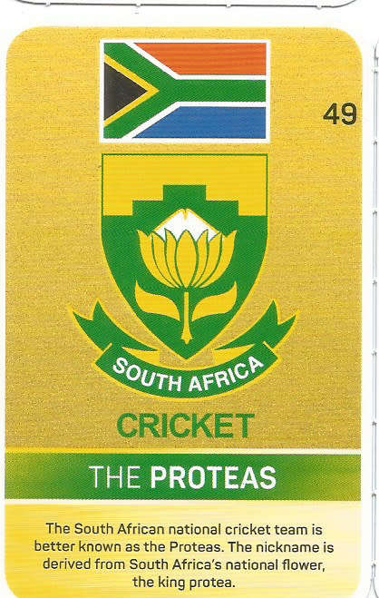 PROTEAS - PICK&PAY "S.A. CRICKET SUPERCARDS"  TRADING CARD 49