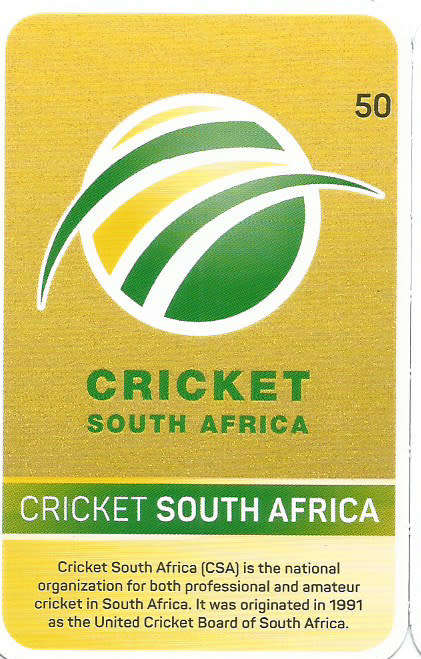 CRICKET SA - PICK&PAY "S.A. CRICKET SUPERCARDS"  TRADING CARD 50