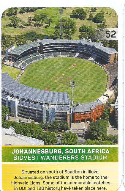 WANDERERS - PICK&PAY "S.A. CRICKET SUPERCARDS"  TRADING CARD 52