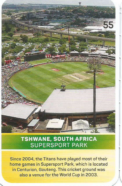 SUPERSPORT PARK - PICK&PAY "S.A. CRICKET SUPERCARDS"  TRADING CARD 55