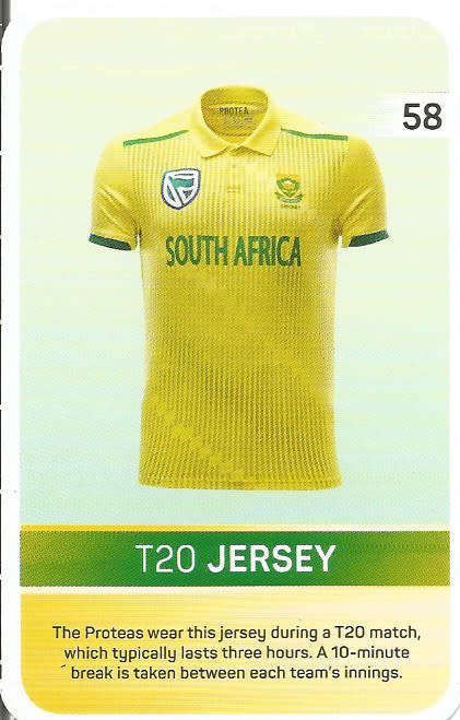 T20 JERSEY - PICK&PAY "S.A. CRICKET SUPERCARDS"  TRADING CARD 58