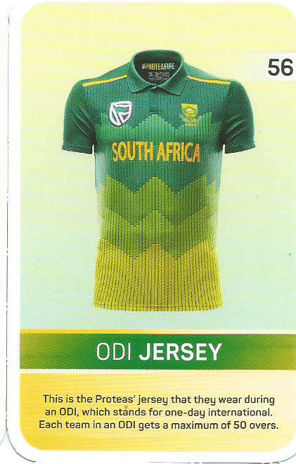 ODI JERSEY - PICK&PAY "S.A. CRICKET SUPERCARDS"  TRADING CARD 56