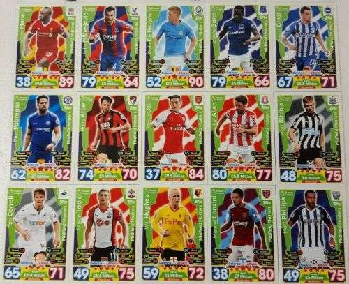 "MIDFIELD MASTERS" - MATCH ATTAX 2017/18 -  COMPLETE SET "MID. MASTERS" TRADING CARDS MT16 to MT30
