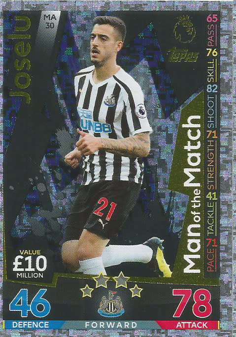 JOSELU - MATCH ATTAX EXTRA 2019 - GOLD "MAN of the MATCH" TRADING CARD MA30