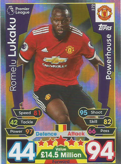 ROMELU LUKAKU  - MATCH ATTAX 2017/18 - SILVER "POWERHOUSE" TRADING CARD 372