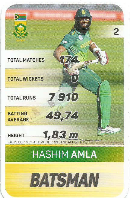 HASHIM AMLA - PICK&PAY "S.A. CRICKET SUPERCARDS"  TRADING CARD 2