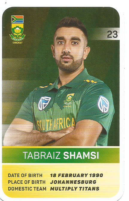 TABRAIZ SHAMSI - PICK&PAY "S.A. CRICKET SUPERCARDS"  TRADING CARD 23