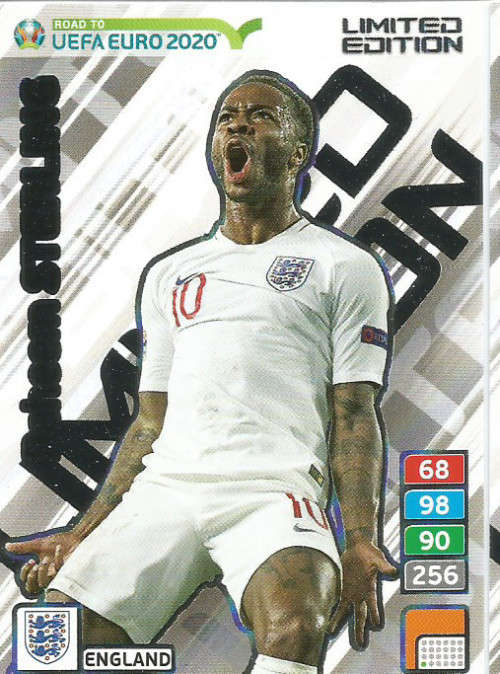 RAHEEM STERLING - PANINI "ROAD TO EURO 2020"  - "LIMITED EDITION" TRADING CARD