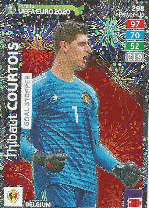 THIBAUT COURTOIS - PANINI "ROAD TO EURO 2020 - "GOAL STOPPER" FOIL TRADING CARD 298