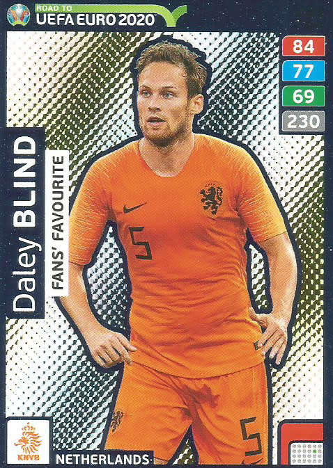 DALEY BLIND - PANINI "ROAD TO EURO 2020 - "FANS FAVOURITE" FOIL TRADING CARD 259