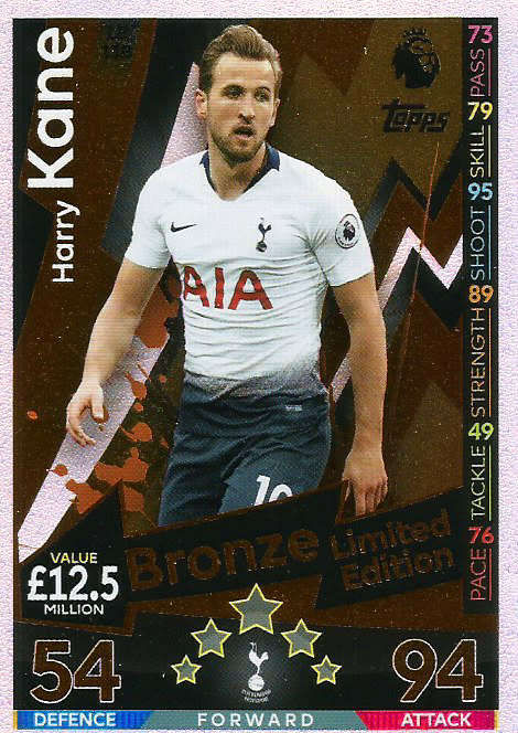 HARRY KANE - MATCH ATTAX EXTRA 2019 - BRONZE "LIMITED EDITION" TRADING CARD LE13B