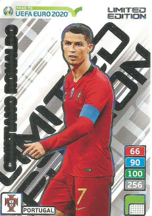 CRISTIANO RONALDO - PANINI "ROAD TO EURO 2020"  - "LIMITED EDITION" TRADING CARD